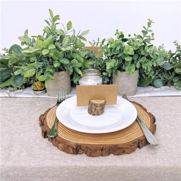 Set of 2 Faux Mini Potted Plants Artificial Eucalyptus Boxwood Plants - Picture 7 of 8